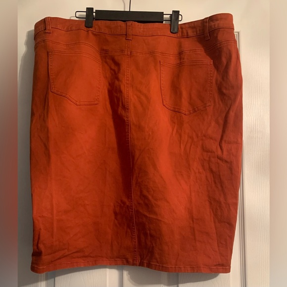 Rust Denim Skirt - Picture 2 of 3